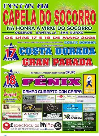 Fechas, información, programa, cartel, imágenes, mapa y ubicación de Virxe do Socorro de Santalla, Oleiros e San Xurxo  en  Vilalba