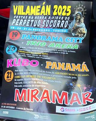 Fechas, información, programa, cartel, imágenes, mapa y ubicación de Virxe do Socorro de Vilameán  en  Tomiño