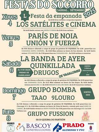 Fechas, información, programa, cartel, imágenes, mapa y ubicación de Virxe do Socorro - Festa da Empanada  en  Carral