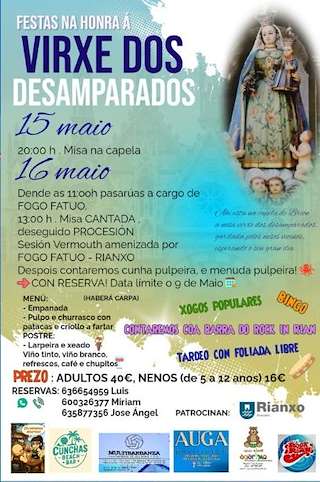 Fechas, información, programa, cartel, imágenes, mapa y ubicación de Virxe dos Desamparados de Brión (2026)  en  Rianxo