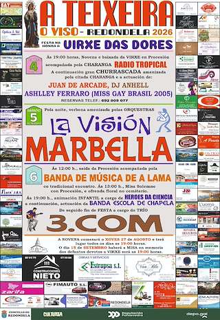 Fechas, información, programa, cartel, imágenes, mapa y ubicación de Virxe dos Dolores de A Teixeira (2026) en Redondela
