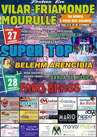 Fechas, información, programa, cartel, imágenes, mapa y ubicación de Virxe dos Dolores de Vilar, Friamonde y Mourulle  en  Taboada