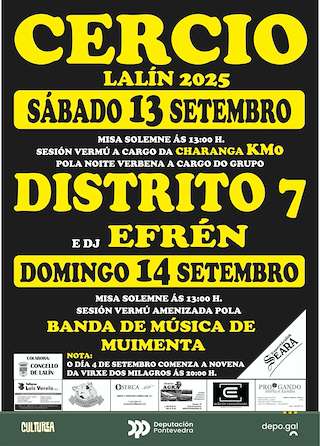 Fechas, información, programa, cartel, imágenes, mapa y ubicación de Virxe dos Milagros de Cercio  en  Lalín
