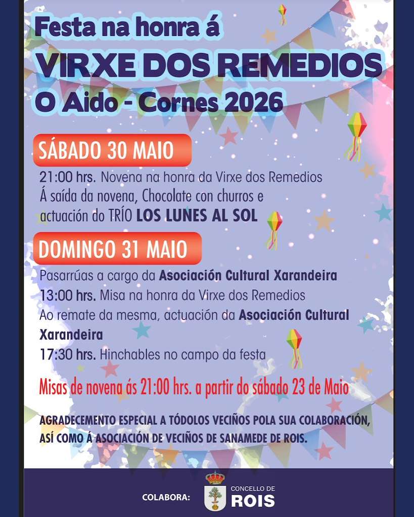 Virxe dos Remedios de Aido y Cornes (2026) en Rois