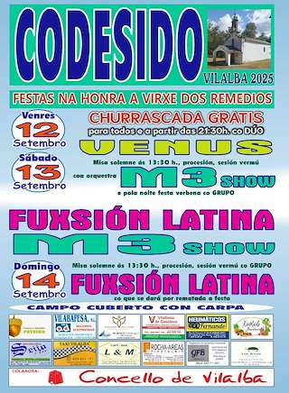 Fechas, información, programa, cartel, imágenes, mapa y ubicación de Virxe dos Remedios de Codesido  en  Vilalba