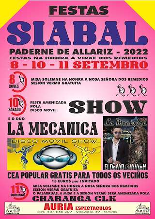 Fiestas en Paderne de Allariz, ferias, romerías y festivales