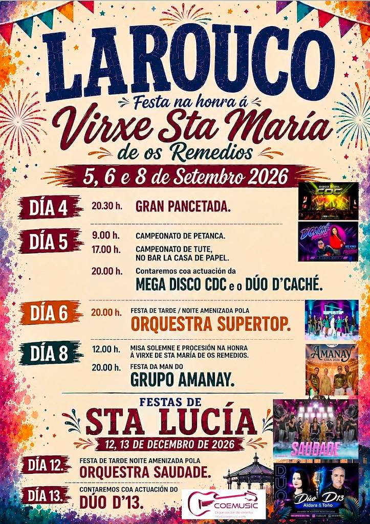 Virxe dos Remedios e Santa Lucía (2026) en Larouco
