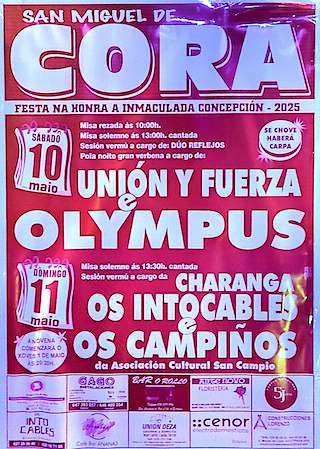 Fechas, información, programa, cartel, imágenes, mapa y ubicación de Virxe Inmaculada Concepción de Cora  en  A Estrada