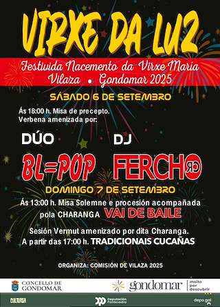 Fechas, información, programa, cartel, imágenes, mapa y ubicación de Virxen da Luz de Vilaza  en  Gondomar