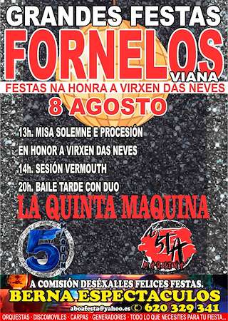 Fechas, información, programa, cartel, imágenes, mapa y ubicación de Virxen das Neves de Fornelos (2026)  en  O Bolo