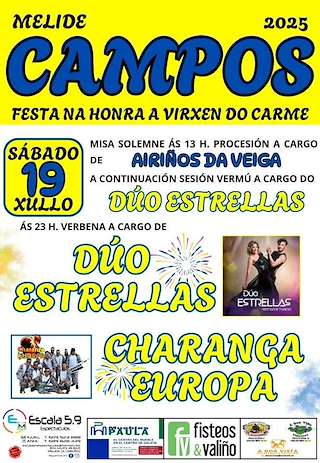 Fechas, información, programa, cartel, imágenes, mapa y ubicación de Virxen do Carme de Campos  en  Melide