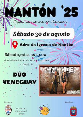 Fechas, información, programa, cartel, imágenes, mapa y ubicación de Virxen do Carmen de Nantón  en  Cabana de Bergantiños