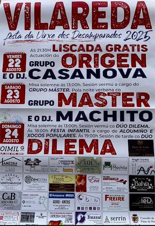 Fechas, información, programa, cartel, imágenes, mapa y ubicación de Virxen dos Desamparados de Vilareda  en  Palas de Rei