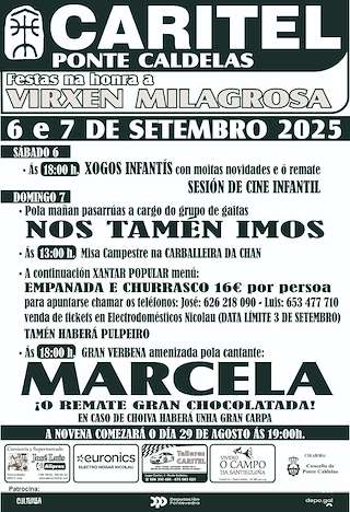 Fechas, información, programa, cartel, imágenes, mapa y ubicación de Virxen Milagrosa de Caritel   en  Ponte Caldelas