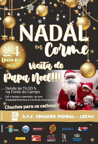 Visita de Papá Noel de Corme en Ponteceso