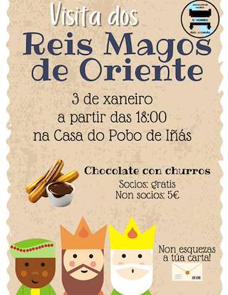 Fechas, información, programa, cartel, imágenes, mapa y ubicación de Visita de los Reyes a Iñás  (2026)  en  Oleiros