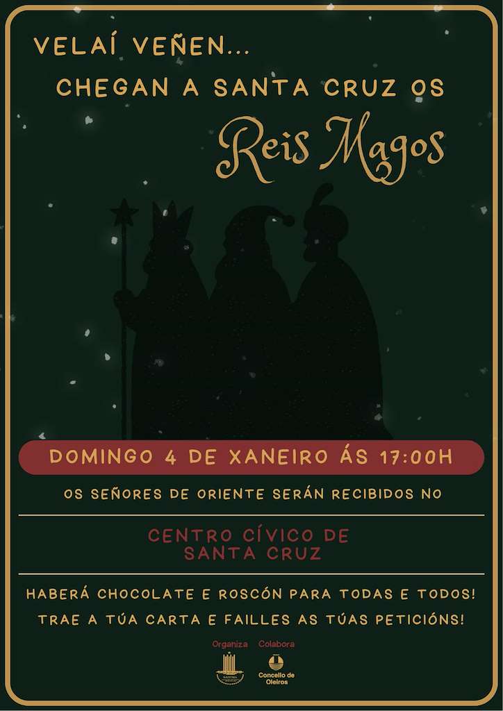 Visita de los Reyes Magos a Santa Cruz en Oleiros
