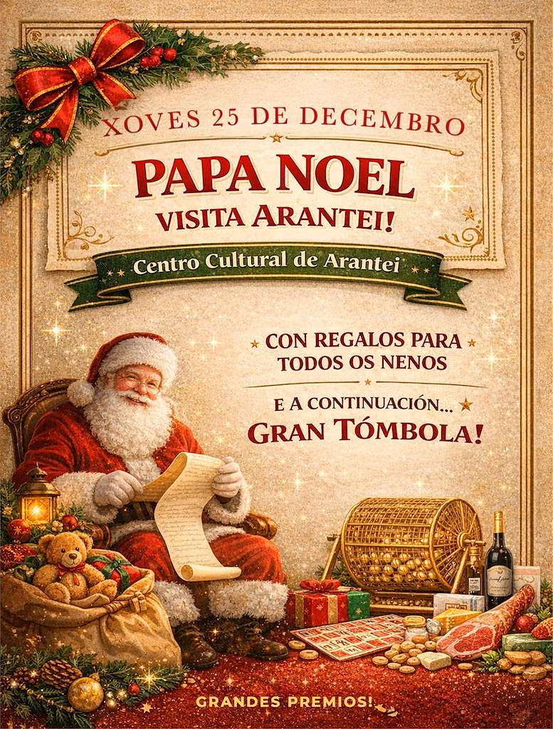 Visita de Papá Noel a Arantei (2025) en Salvaterra do Miño