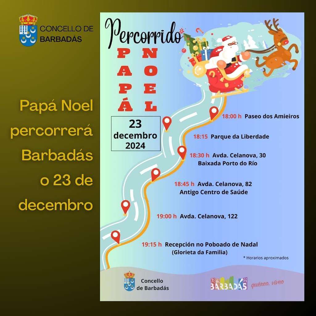 Visita de Papá Noel en Barbadás