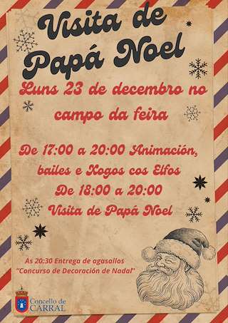 Fechas, información, programa, cartel, imágenes, mapa y ubicación de Visita de Papá Noel  en  Carral