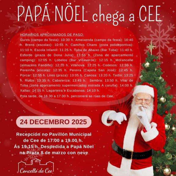 Visita de Papá Noel (2025) en Cee