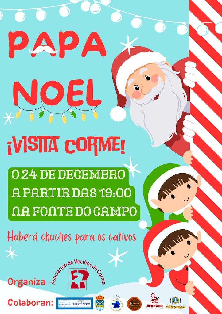Visita de Papá Noel de Corme en Ponteceso