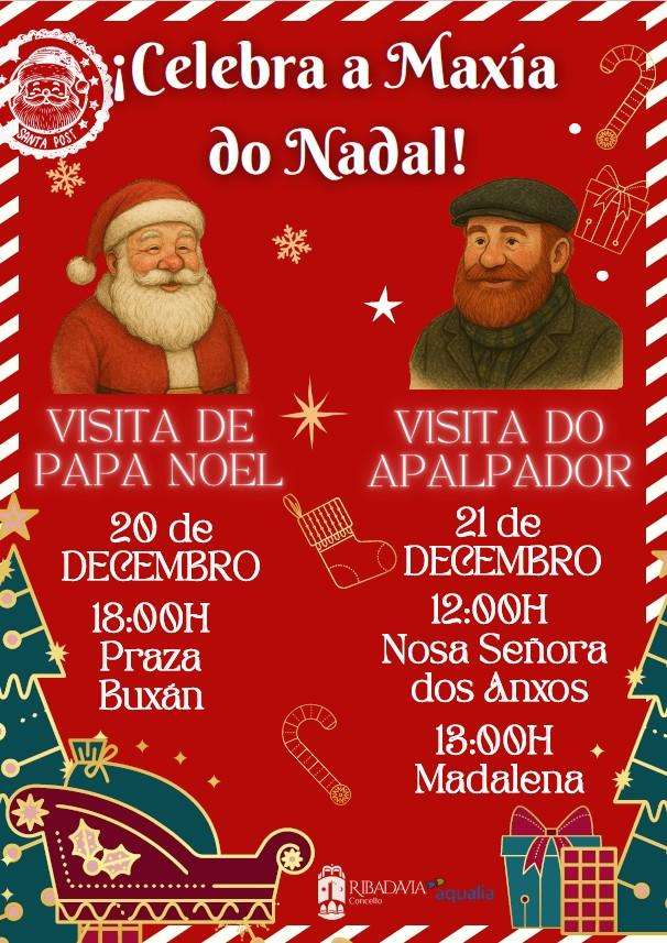 Visita de Papá Noel e do Apalpador en Ribadavia