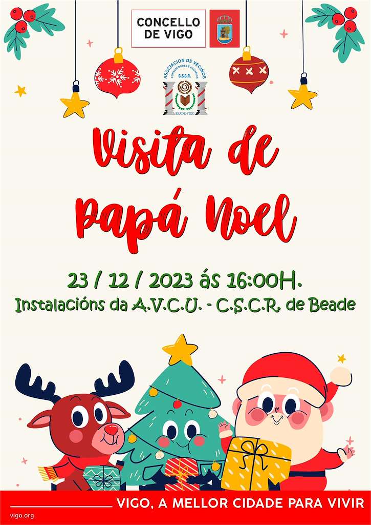 Visita de Papá Noel en Beade en Vigo