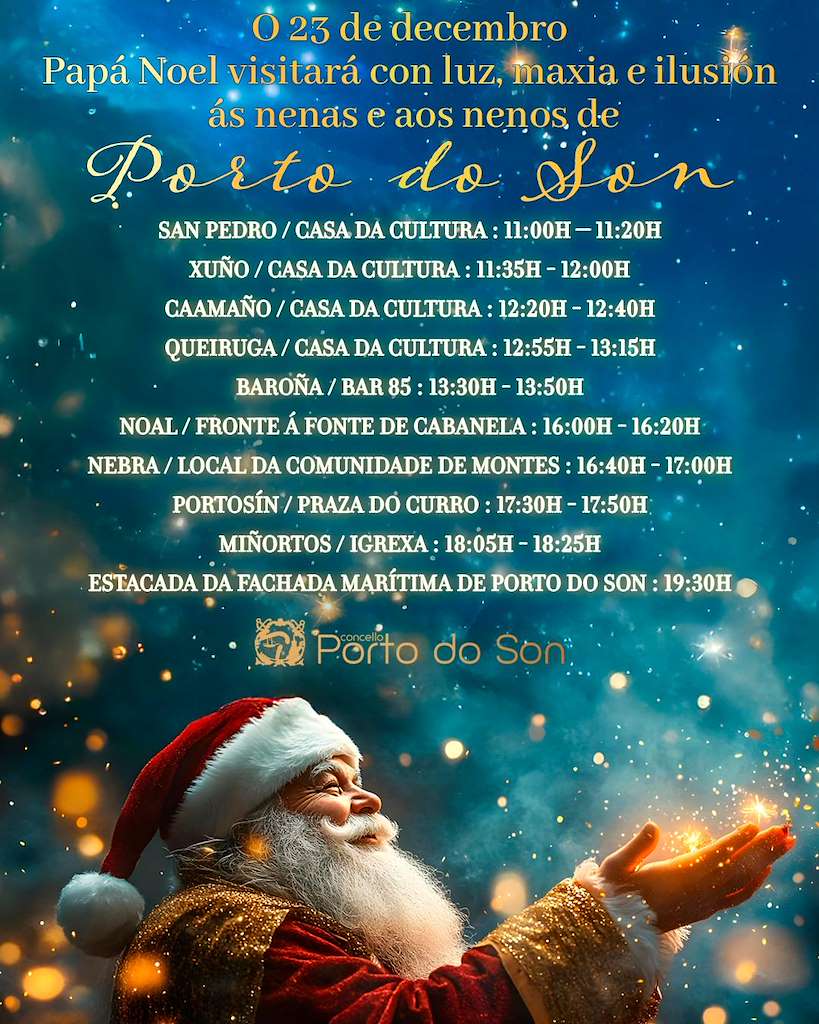 Visita de Papá Noel  en O Porto do Son