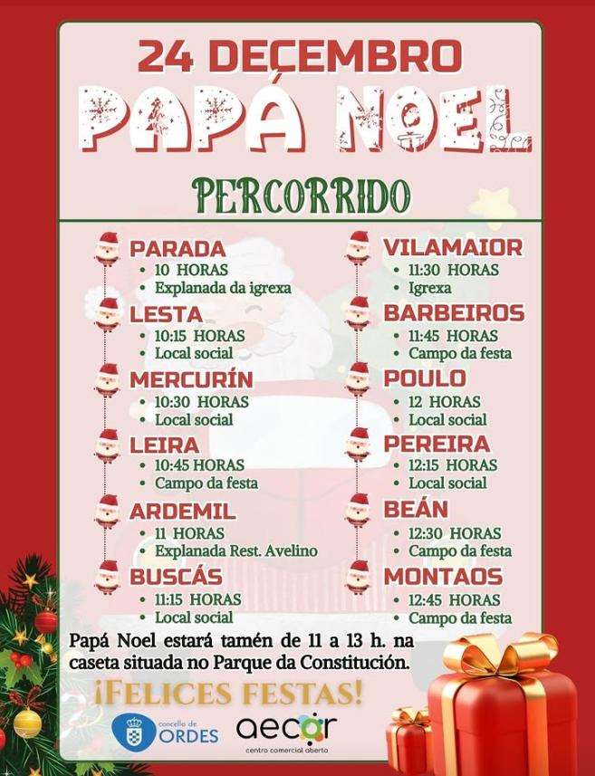 Visita de Papá Noel (2025) en Ordes