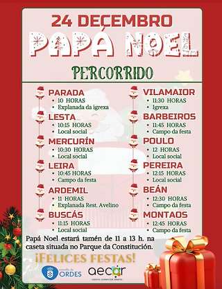 Fechas, información, programa, cartel, imágenes, mapa y ubicación de Visita de Papá Noel (2025)  en  Ordes