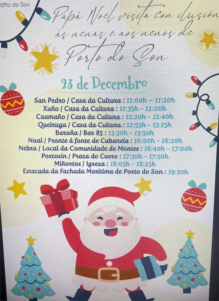 Visita de Papá Noel  en Porto do Son