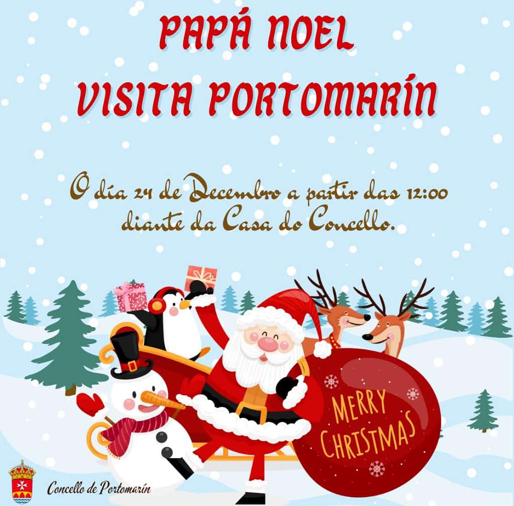 Visita de Papá Noel  en Portomarín