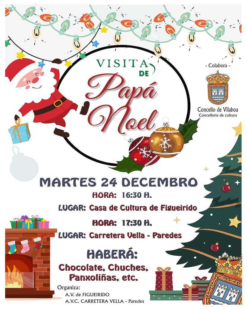 Visita de Papá Noel en Vilaboa