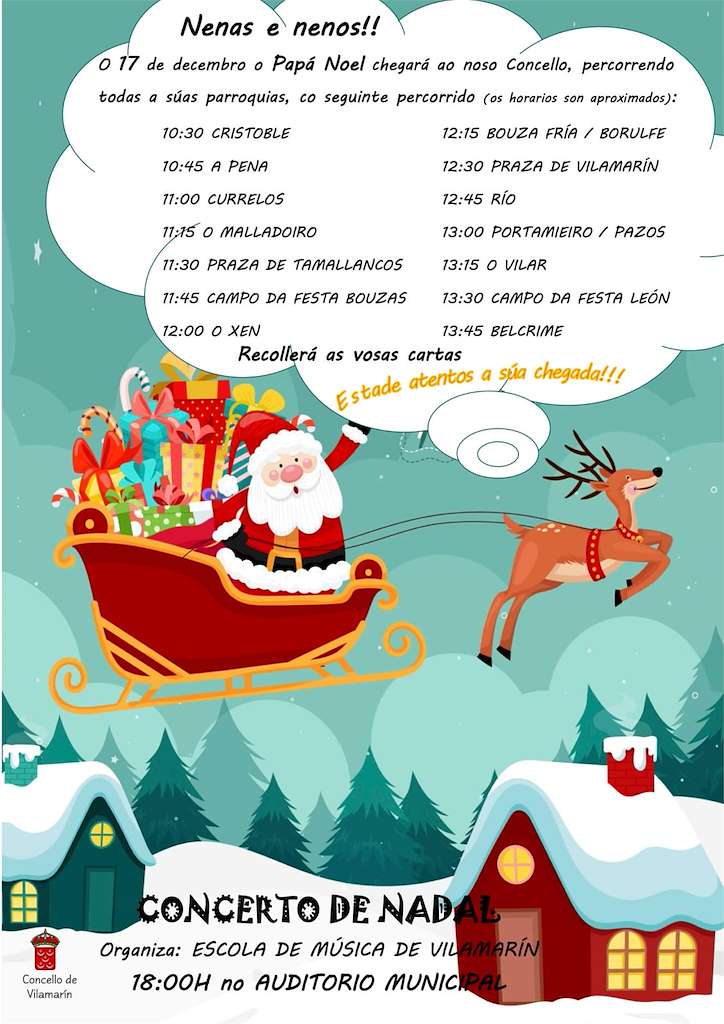 Visita de Papá Noel en Vilamarín