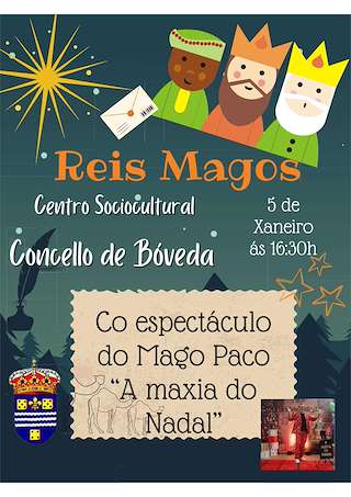 Fechas, información, programa, cartel, imágenes, mapa y ubicación de Visita dos Reis  en  Bóveda