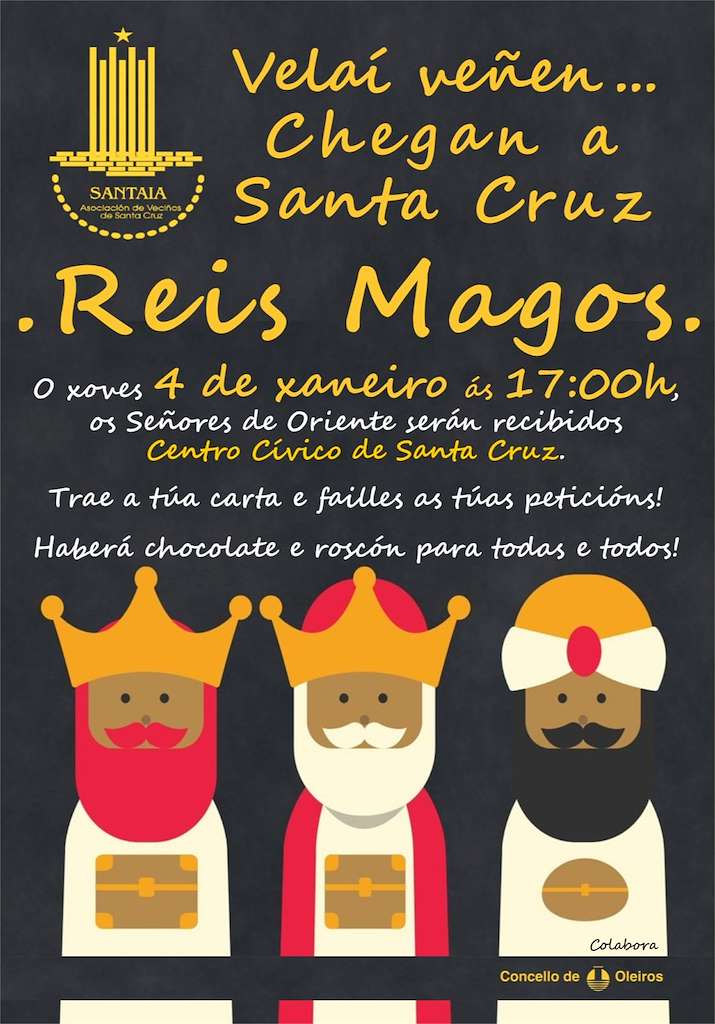 Visita dos Reis Magos en Santa Cruz en Oleiros