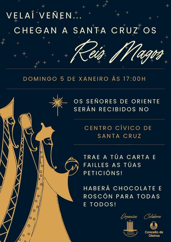 Visita dos Reis Magos en Santa Cruz en Oleiros