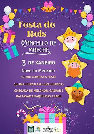 Fechas, información, programa, cartel, imágenes, mapa y ubicación de Visita dos Reis Magos (2026)  en  Moeche