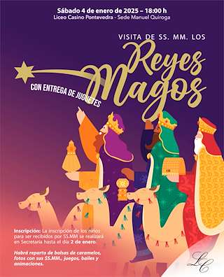 Fechas, información, programa, cartel, imágenes, mapa y ubicación de Visita dos Reis no Liceo Casino  en  Pontevedra