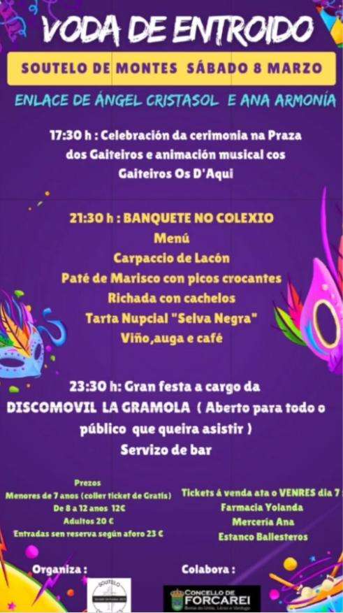 Voda de Entroido de Soutelo de Montes en Forcarei