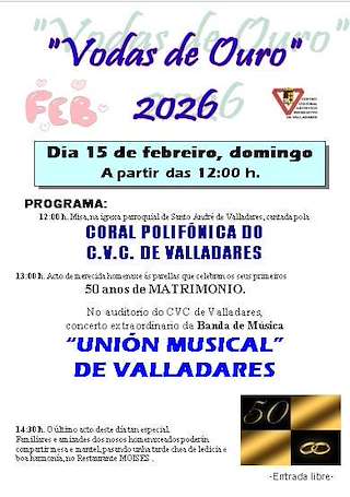 Fechas, información, programa, cartel, imágenes, mapa y ubicación de Vodas de Ouro de Valladares  (2026) en Vigo