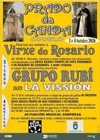 Fechas, información, programa, cartel, imágenes, mapa y ubicación de Vrixe do Rosario de Prado de Canda  (2026)  en  Covelo