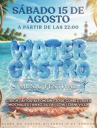 Fechas, información, programa, cartel, imágenes, mapa y ubicación de Water Castro Festival (2026) en Vilagarcía de Arousa
