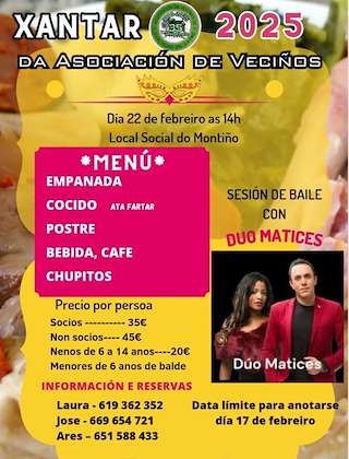 Xantar da Asociación de Veciños de Laiño en Dodro