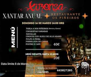 Fechas, información, programa, cartel, imágenes, mapa y ubicación de Xantar Anual Xironsa   en  Cambados