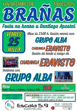 Fechas, información, programa, cartel, imágenes, mapa y ubicación de III Xantar Campestre de Brañas  en  Toques