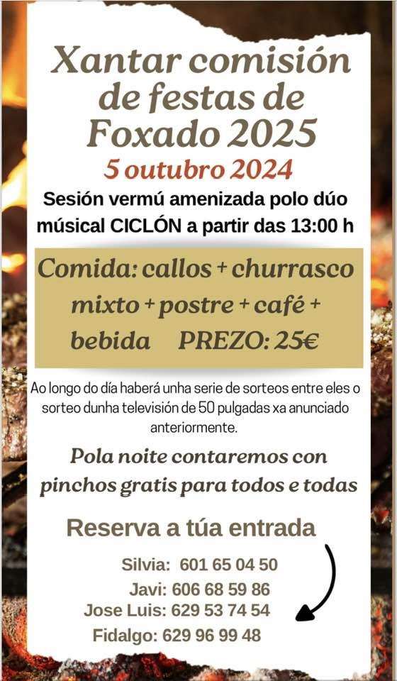 Xantar Comisión de Festas de Foxado en Curtis