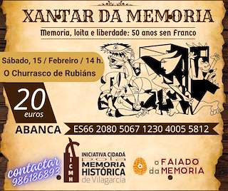 Fechas, información, programa, cartel, imágenes, mapa y ubicación de Xantar da Memoria  en  Vilagarcía de Arousa