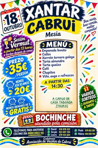 Fechas, información, programa, cartel, imágenes, mapa y ubicación de Xantar de Cabrui (2026)  en  Mesía